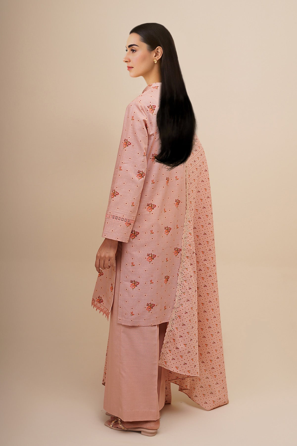 3 Piece - Unstitched - Printed & Embroidered Khaddar Suit - C6453