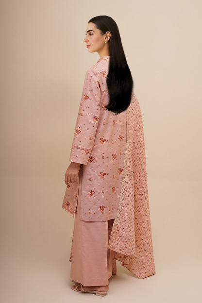 3 Piece - Unstitched - Printed & Embroidered Khaddar Suit - C6453