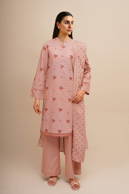 3 Piece - Unstitched - Printed & Embroidered Khaddar Suit - C6453