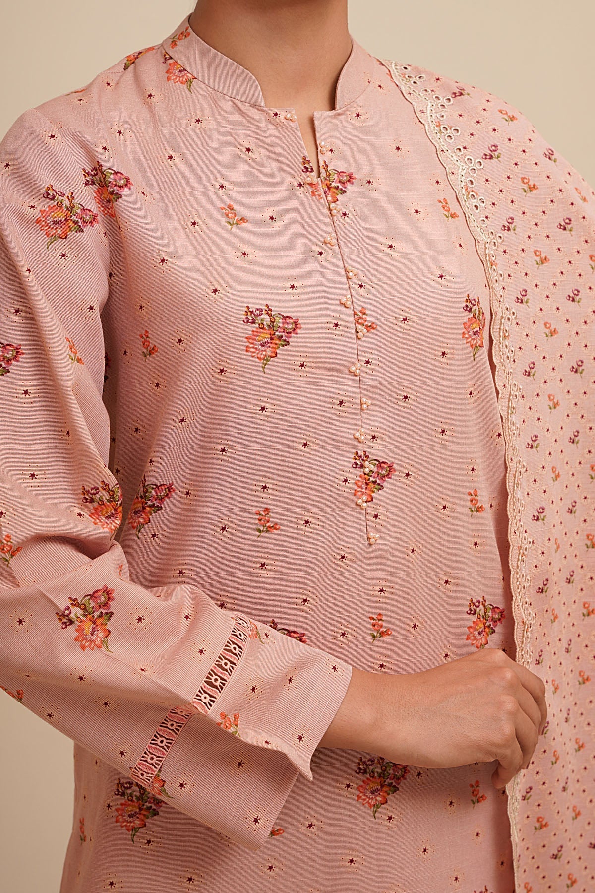 3 Piece - Unstitched - Printed & Embroidered Khaddar Suit - C6453