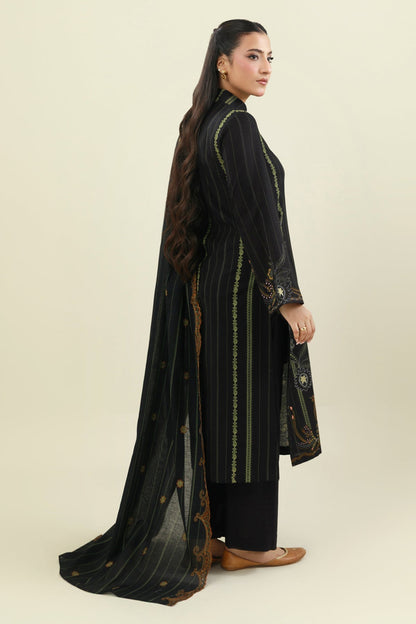 3 Piece - Unstitched - Printed & Embroidered Khaddar Suit - C6454