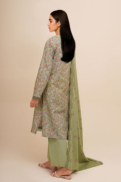 3 Piece - Unstitched - Printed & Embroidered Khaddar Suit - C6457