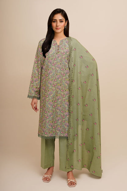3 Piece - Unstitched - Printed & Embroidered Khaddar Suit - C6457