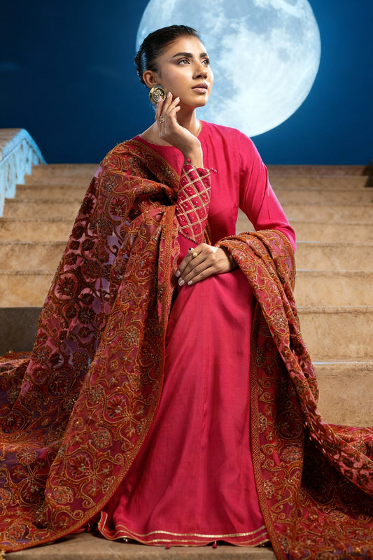 Embroidered Velvet Shawl - E1421