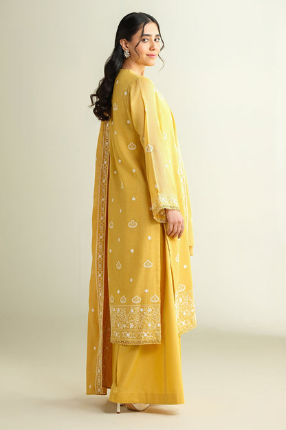 4 Piece - Unstitched - Embroidered Suit - E1643