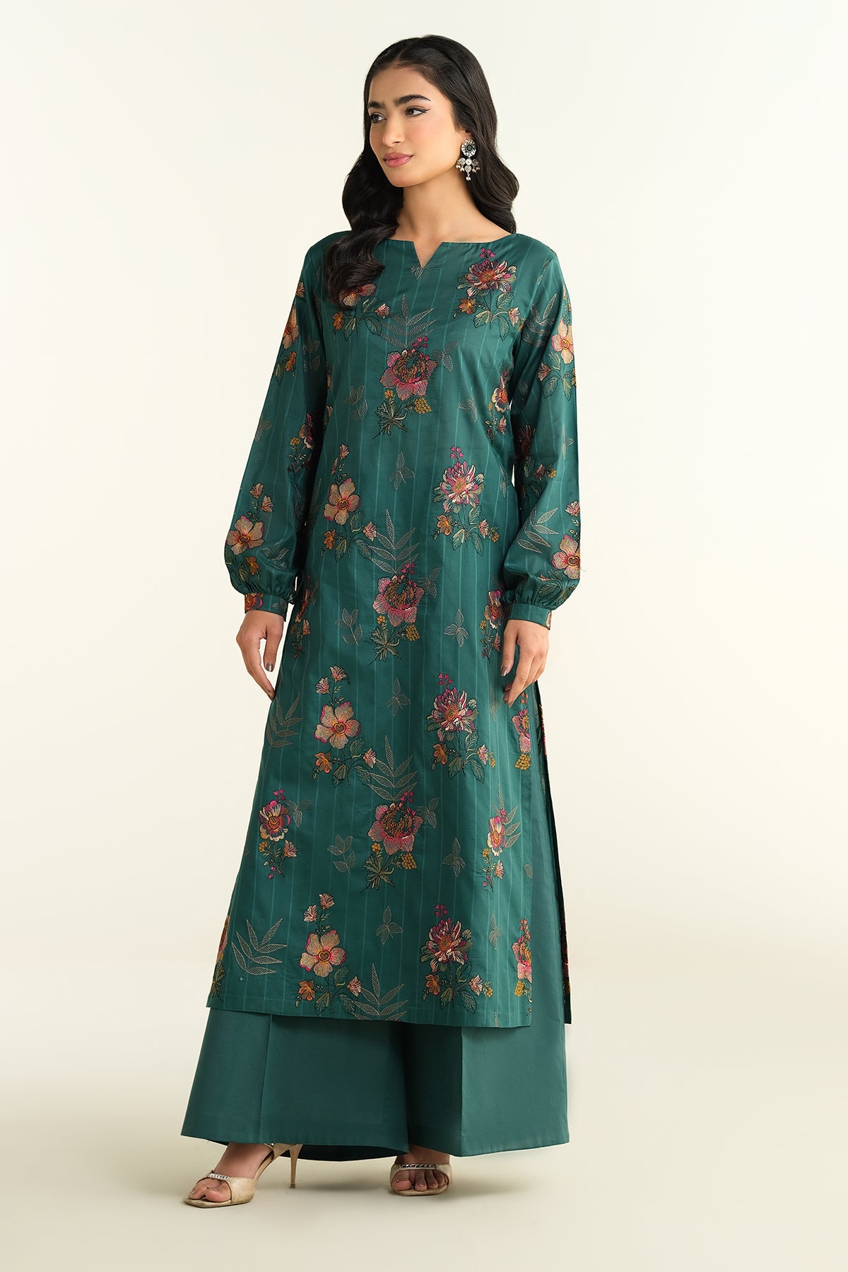 2 Piece - Unstitched - Embroidered Suit - E1673