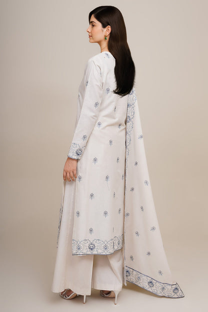 3 Piece - Unstitched - Embroidered Khaddar Suit - E1762