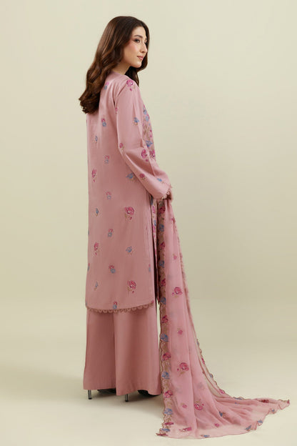 3 Piece - Unstitched - Embroidered Viscose Karandi Suit - E1766