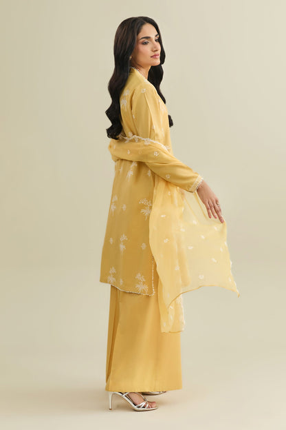 3 Piece - Unstitched - Embroidered Viscose Karandi Suit - E1767