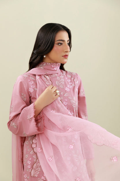3 Piece - Unstitched - Embroidered Viscose Karandi Suit - E1769