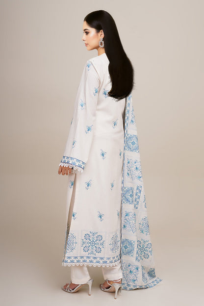 3 Piece - Unstitched - Embroidered Viscose Karandi Suit - E1779