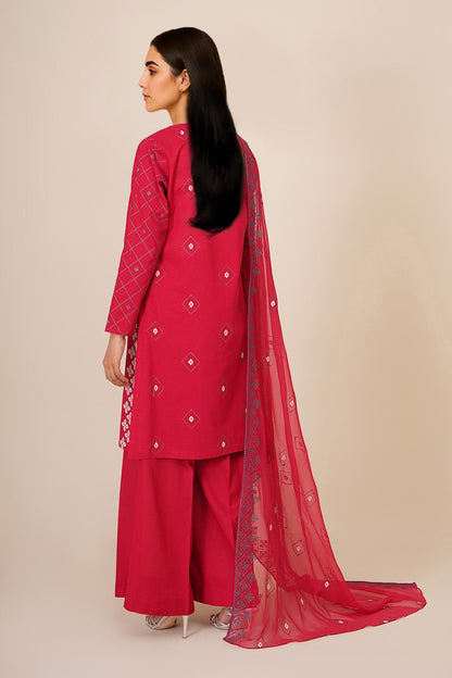 3 Piece - Unstitched - Embroidered Khaddar Suit - E1800