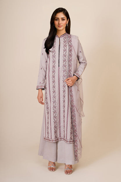 3 Piece - Unstitched - Embroidered Khaddar Suit - E1801