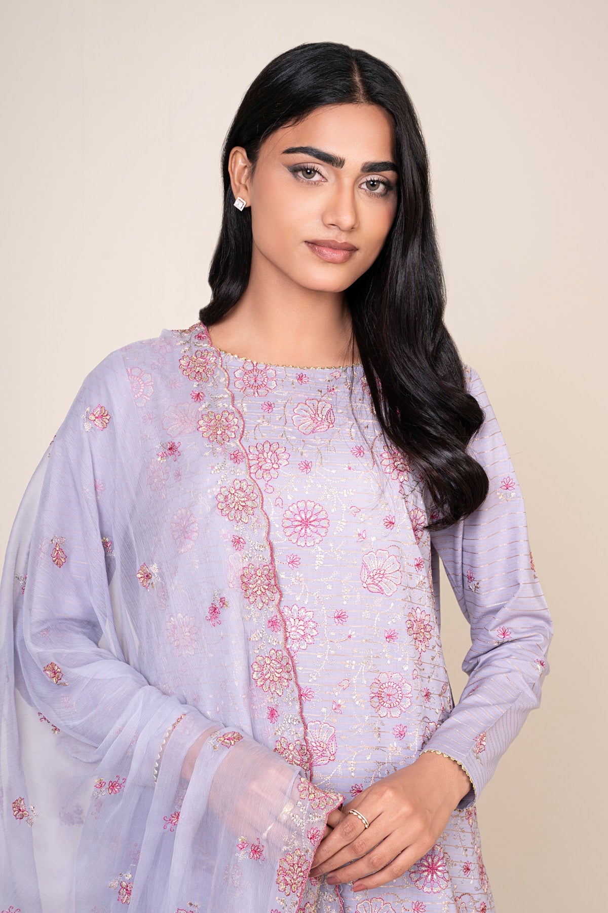 3 Piece - Unstitched - Embroidered Zari Jacquard Suit - E1831