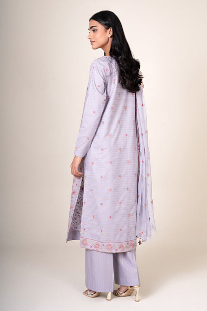 3 Piece - Unstitched - Embroidered Zari Jacquard Suit - E1831
