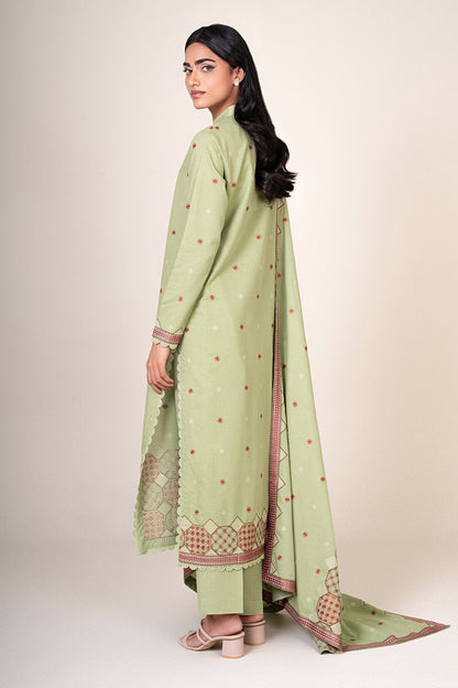 3 Piece - Unstitched - Embroidered Viscose Karandi Suit - E1846