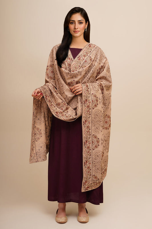 Embroidered Viscose Karandi Shawl - E1796
