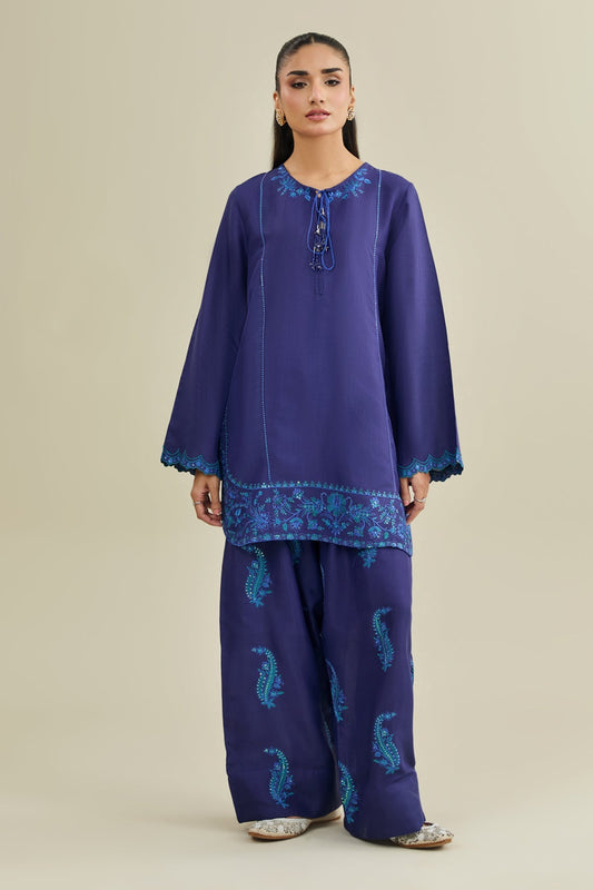 2 Piece - Stitched - Embroidered Raw Silk Suit - KPS25-P3505