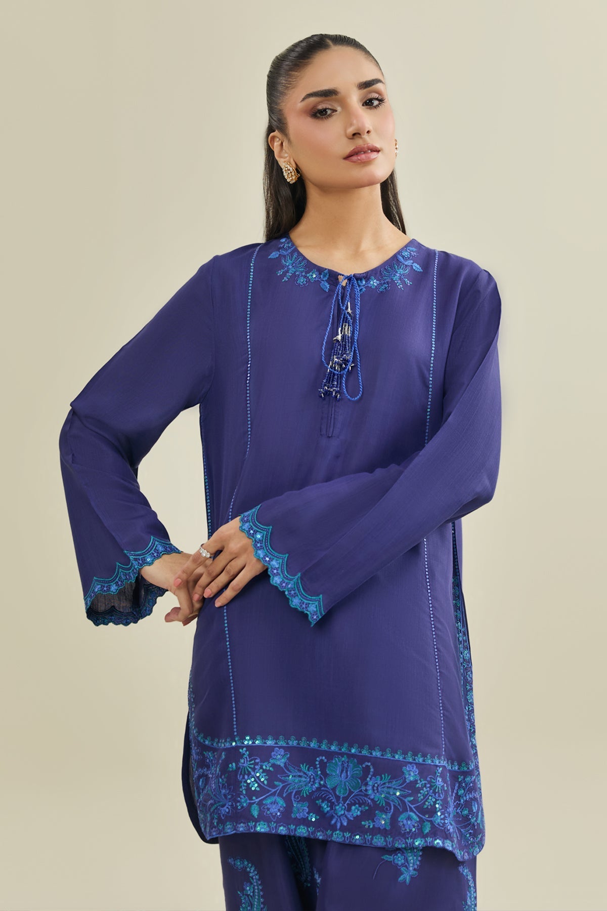 2 Piece - Stitched - Embroidered Raw Silk Suit - KPS25-P3505