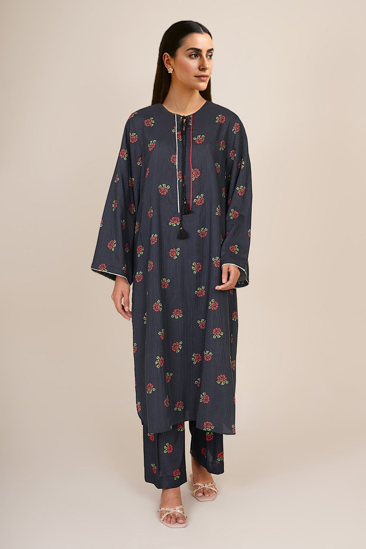 2 Piece - Stitched - Printed & Embellished Khaddar Suit - KPW25-P3672