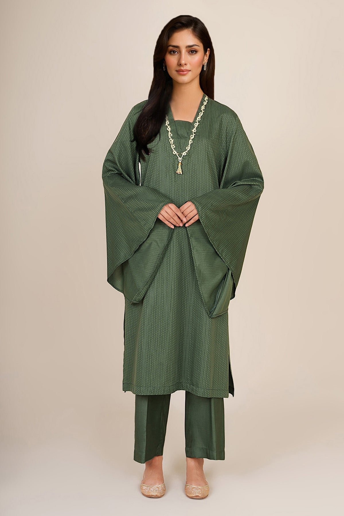 2 Piece - Stitched - Embellished Jacquard Suit - KPW25-P3660