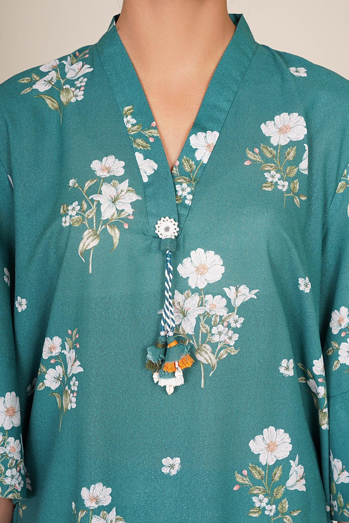 2 Piece - Stitched - Printed & Embellished Cotton Karandi Suit - KPW25-P3677