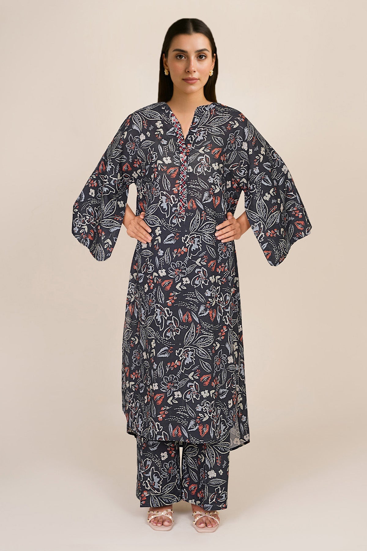 2 Piece - Stitched - Printed & Embellished Khaddar Suit - KPW25-P3682