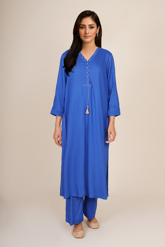 2 Piece - Stitched - Embellished Linen Suit - KPW25-P3703