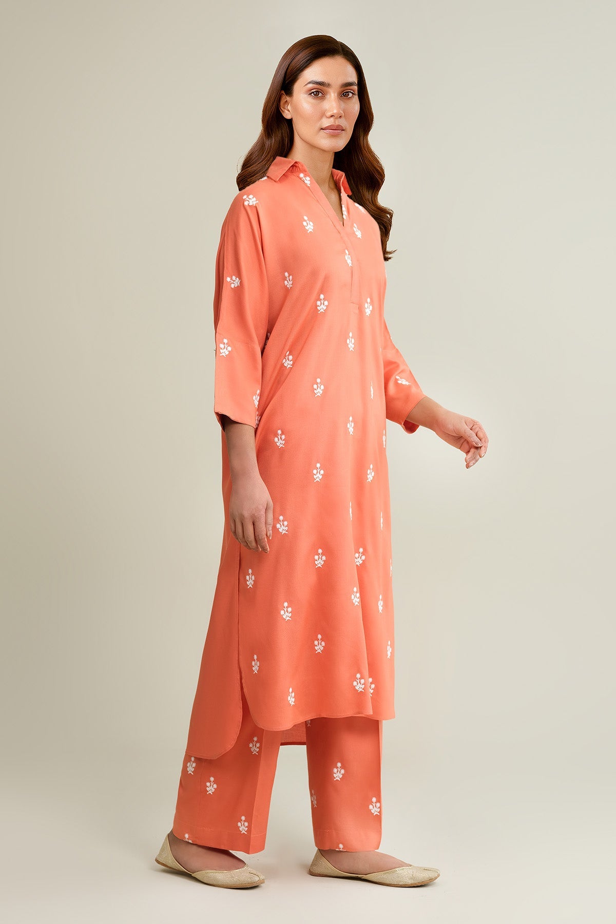 2 Piece - Stitched - Dyed & Embroidered Linen Suit - KPW25-P3754