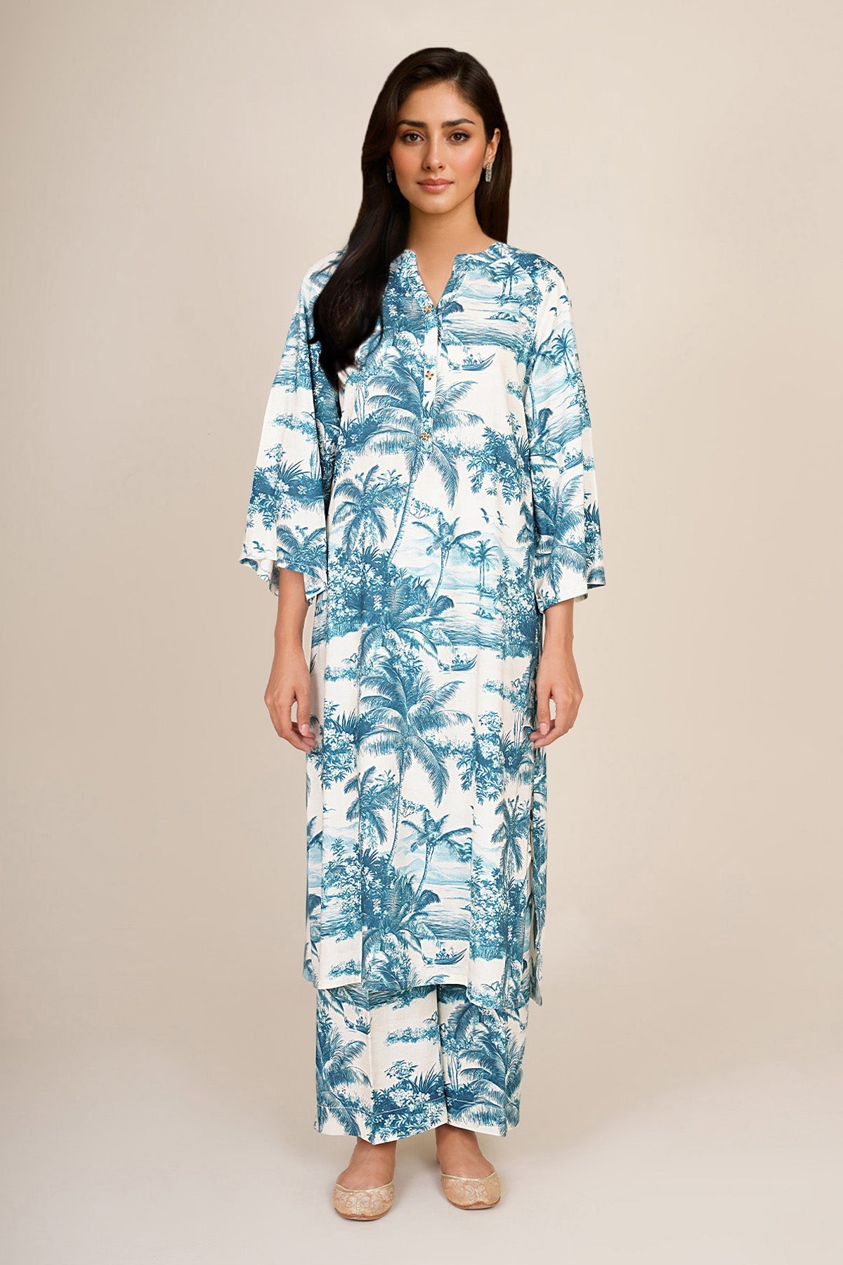 2 Piece - Stitched - Printed Linen Suit - KPW25-P3805
