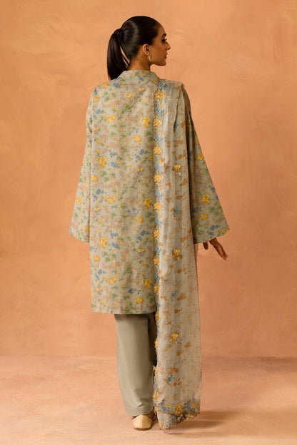 3 Piece - Stitched - Printed & Embroidered Khaddar Suit - MC2113