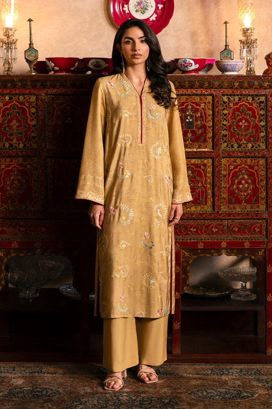 2 Piece - Stitched - Printed & Embroidered Pure Silk Suit - MCP2010