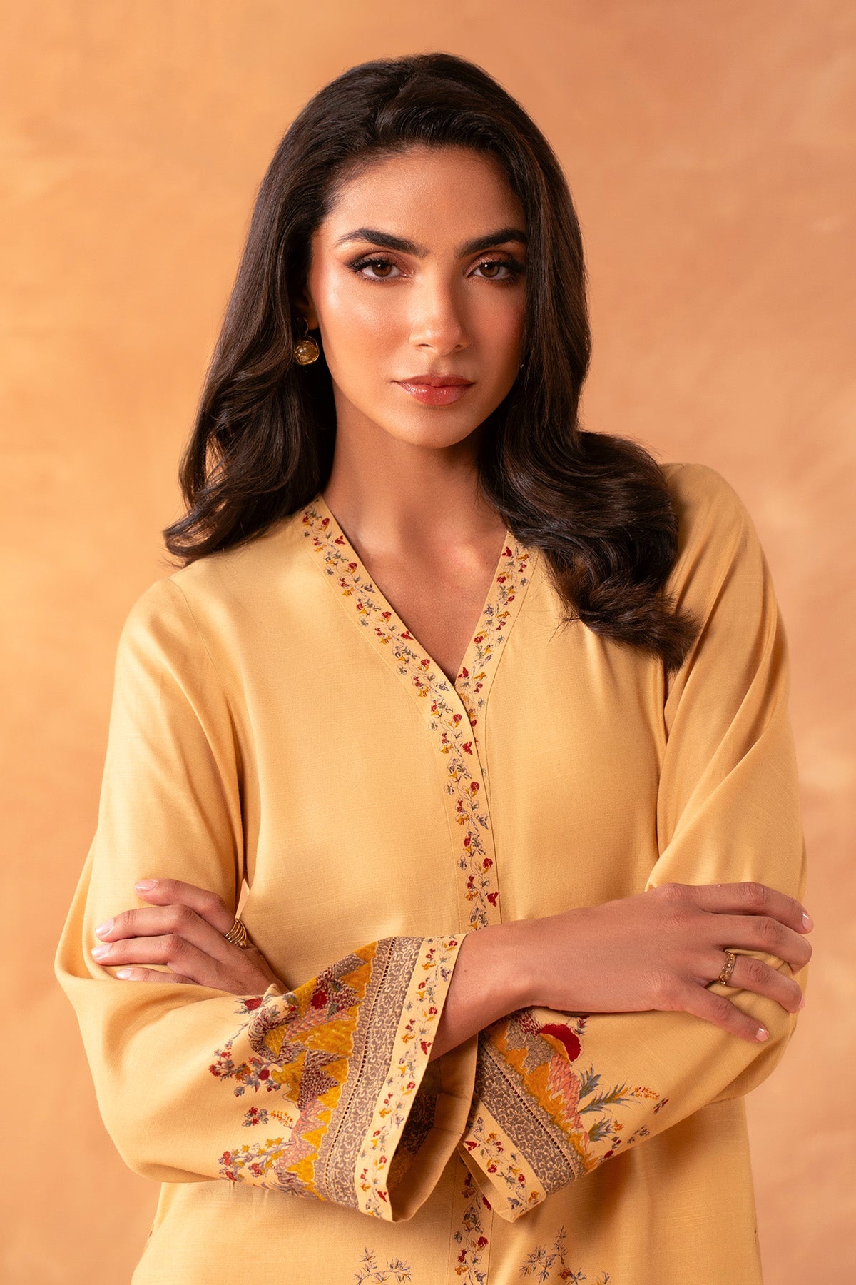 2 Piece - Stitched - Hand Screen Printed Raw Silk Suit - MCP2032