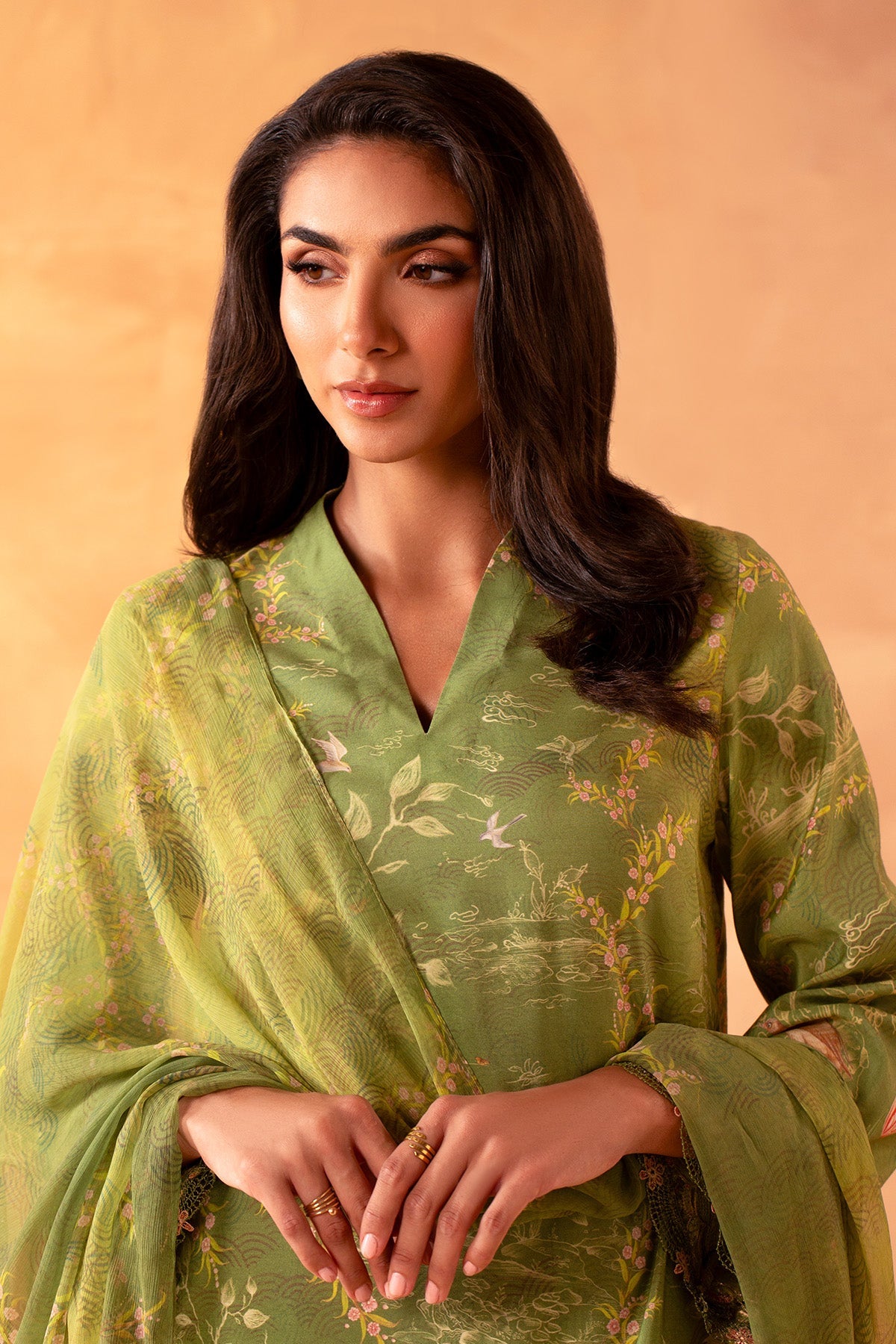 3 Piece - Stitched - Printed Khaadi Silk Suit - MCP2039