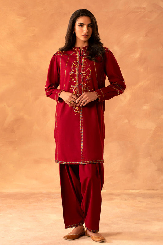 2 Piece - Stitched - Embroidered Khaddar Suit - MCP2056