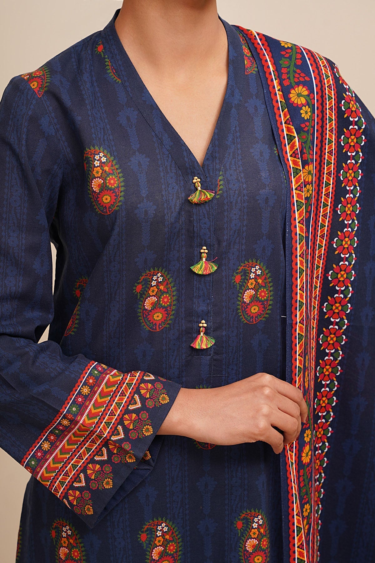 3 Piece - Unstitched - Printed Khaddar Suit - X7102