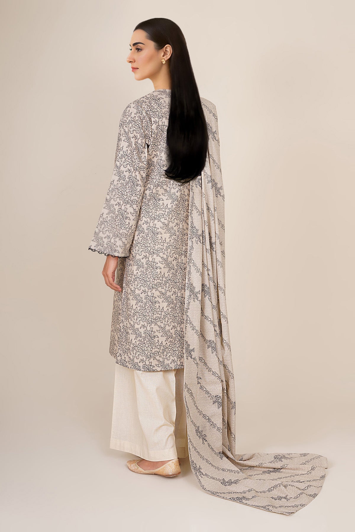 3 Piece - Unstitched - Printed Khaddar Suit - X7107