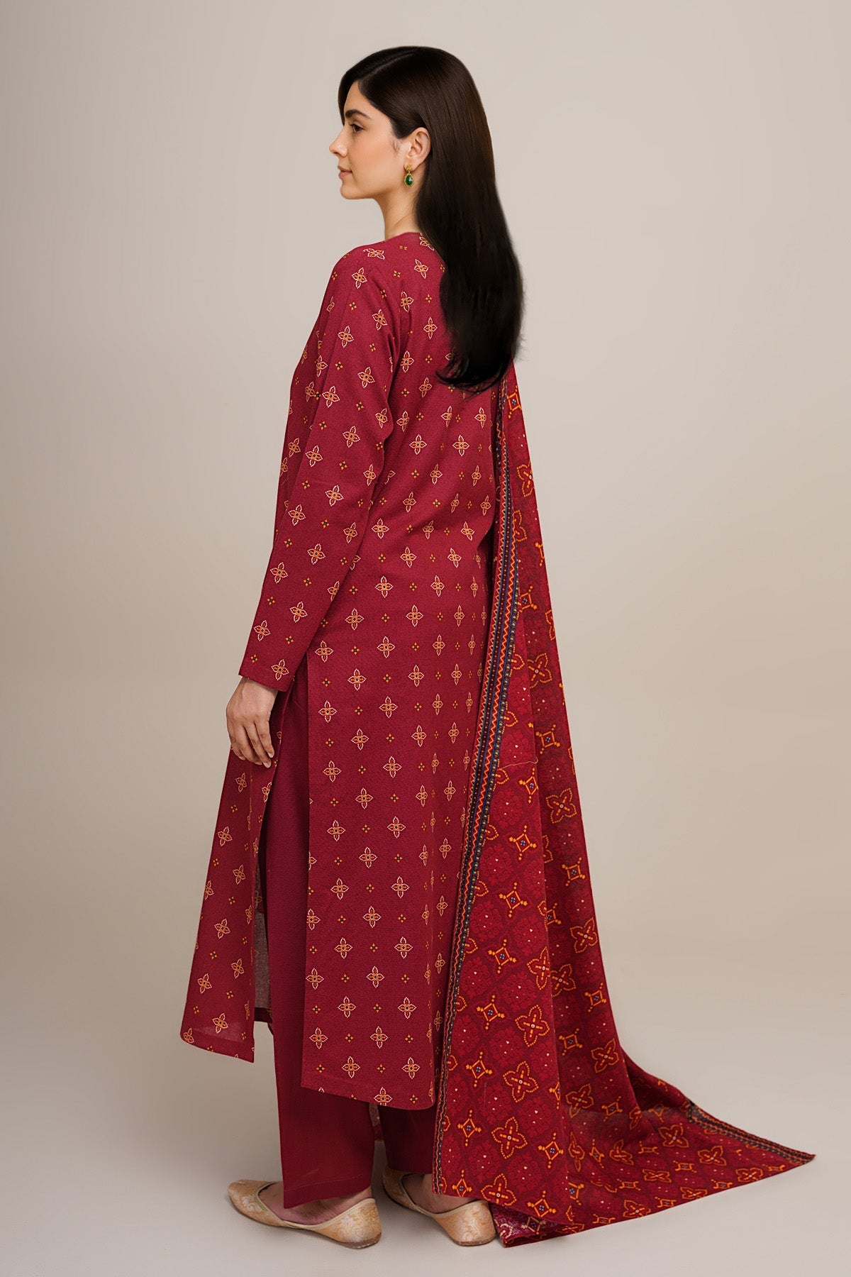 3 Piece - Unstitched - Printed Khaddar Suit - X7109