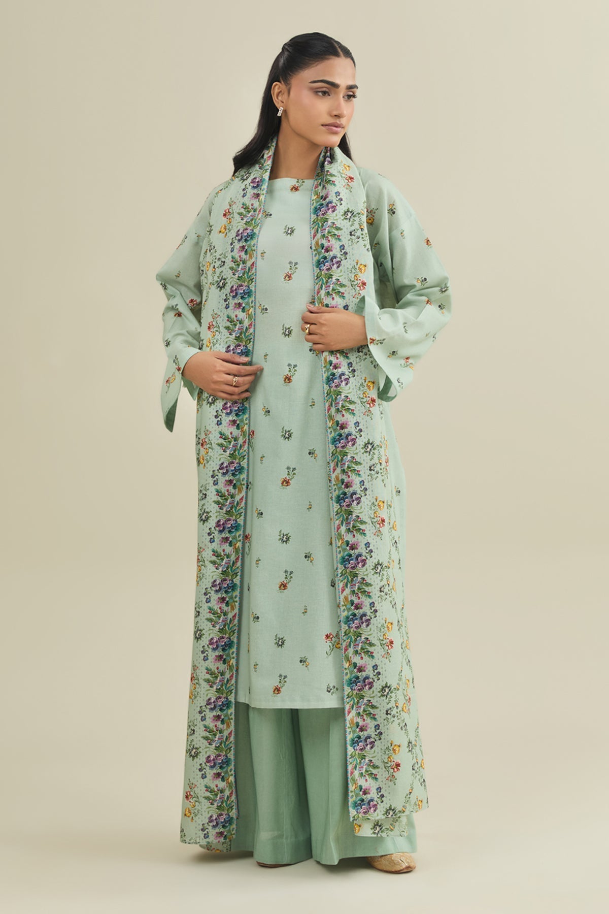 3 Piece - Unstitched - Printed Khaddar Suit - X7116