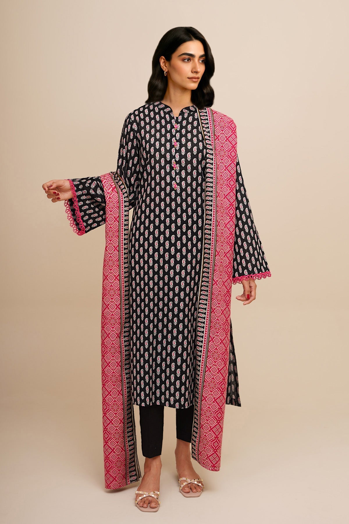 3 Piece - Unstitched - Printed Khaddar Suit - X7117