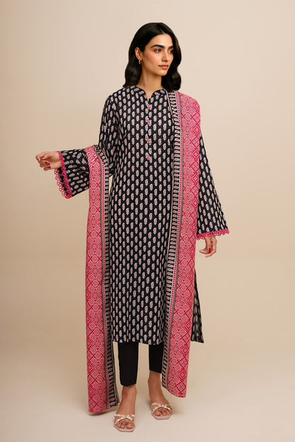 3 Piece - Unstitched - Printed Khaddar Suit - X7117