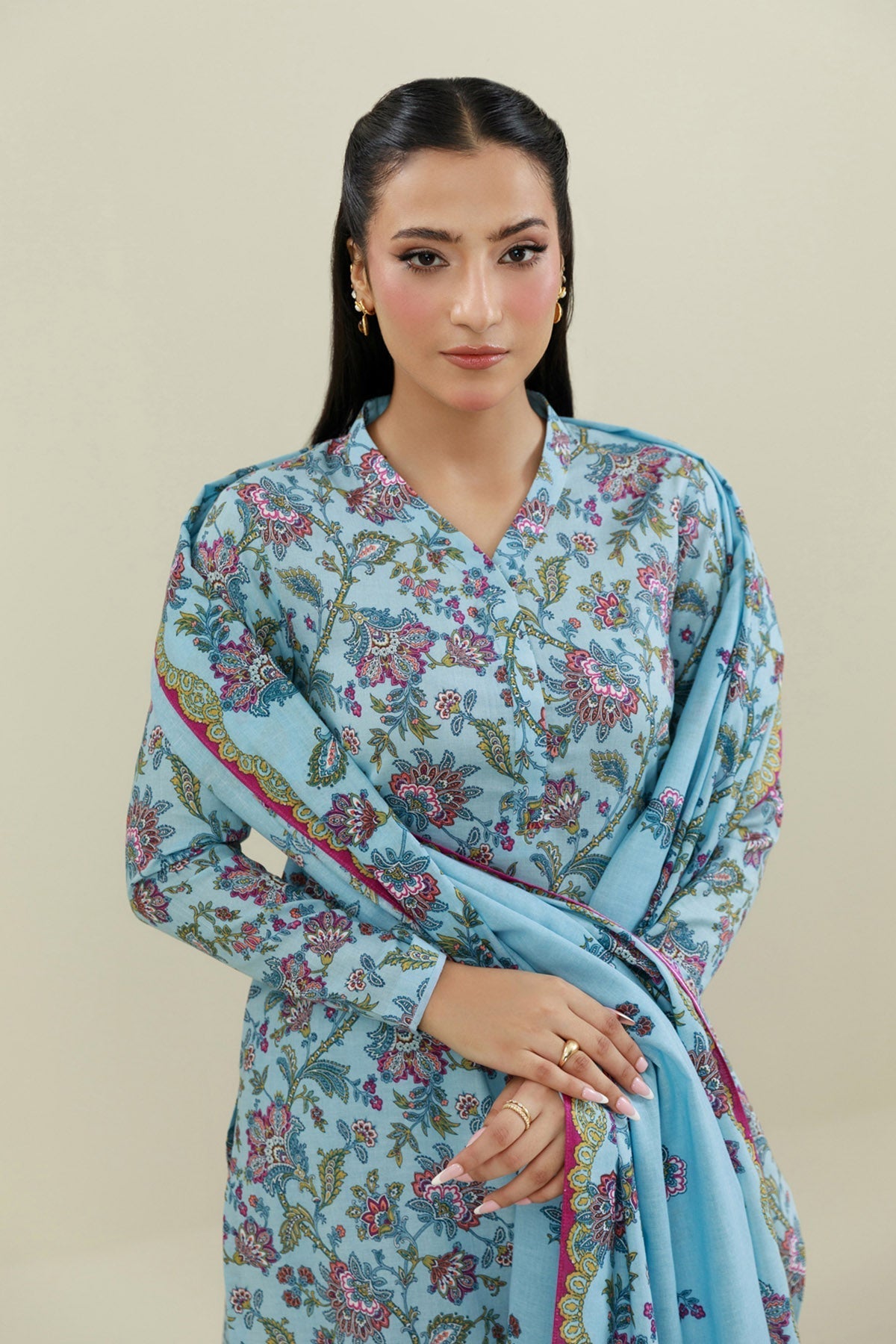 3 Piece - Unstitched - Printed Khaddar Suit - X7121