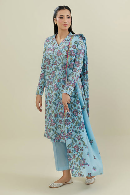 3 Piece - Unstitched - Printed Khaddar Suit - X7121
