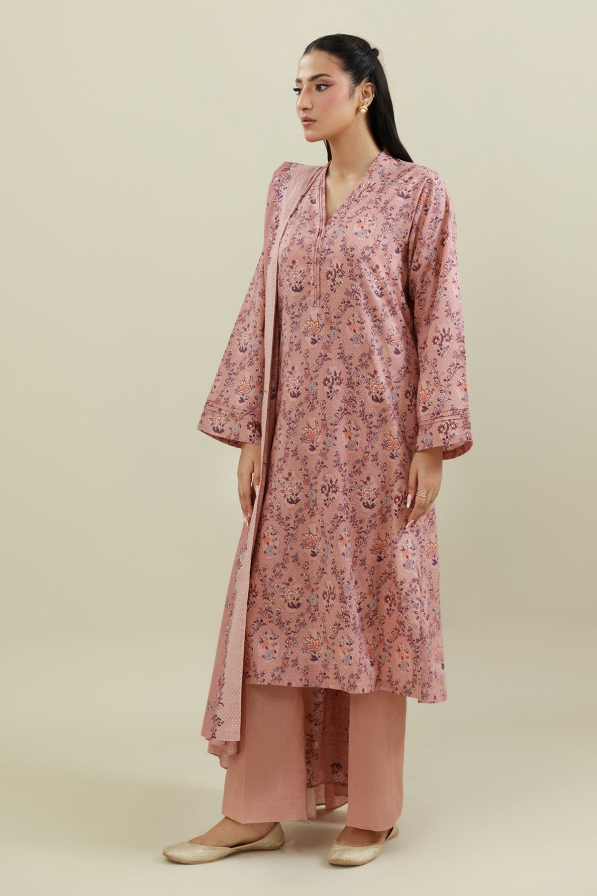 3 Piece - Unstitched - Printed Khaddar Suit - X7124