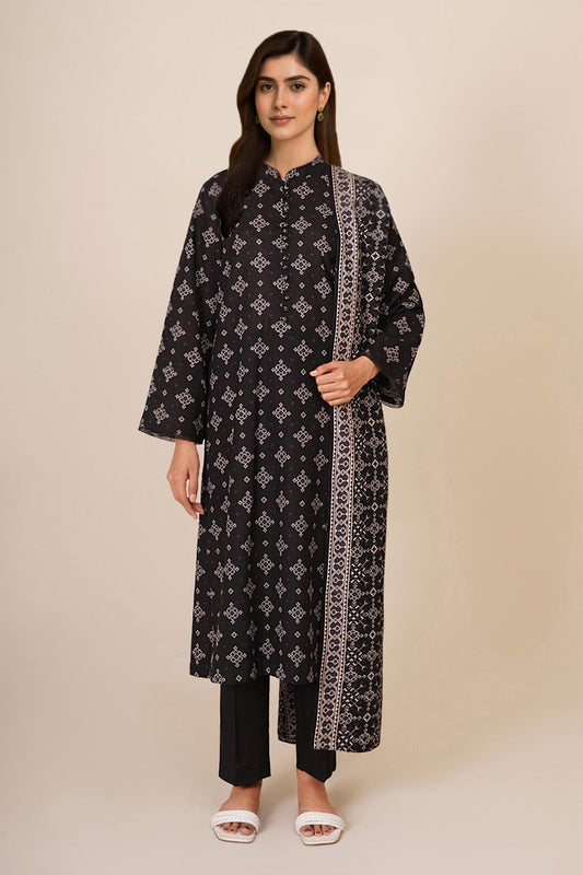 3 Piece - Unstitched - Printed Khaddar Suit - X7127