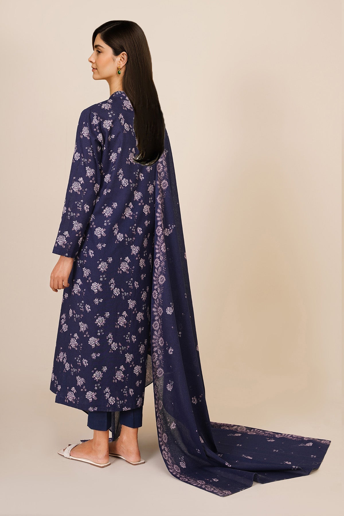 3 Piece - Unstitched - Printed Khaddar Suit - X7132