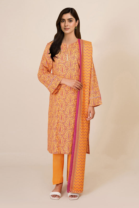 3 Piece - Unstitched - Printed Khaddar Suit - X7136