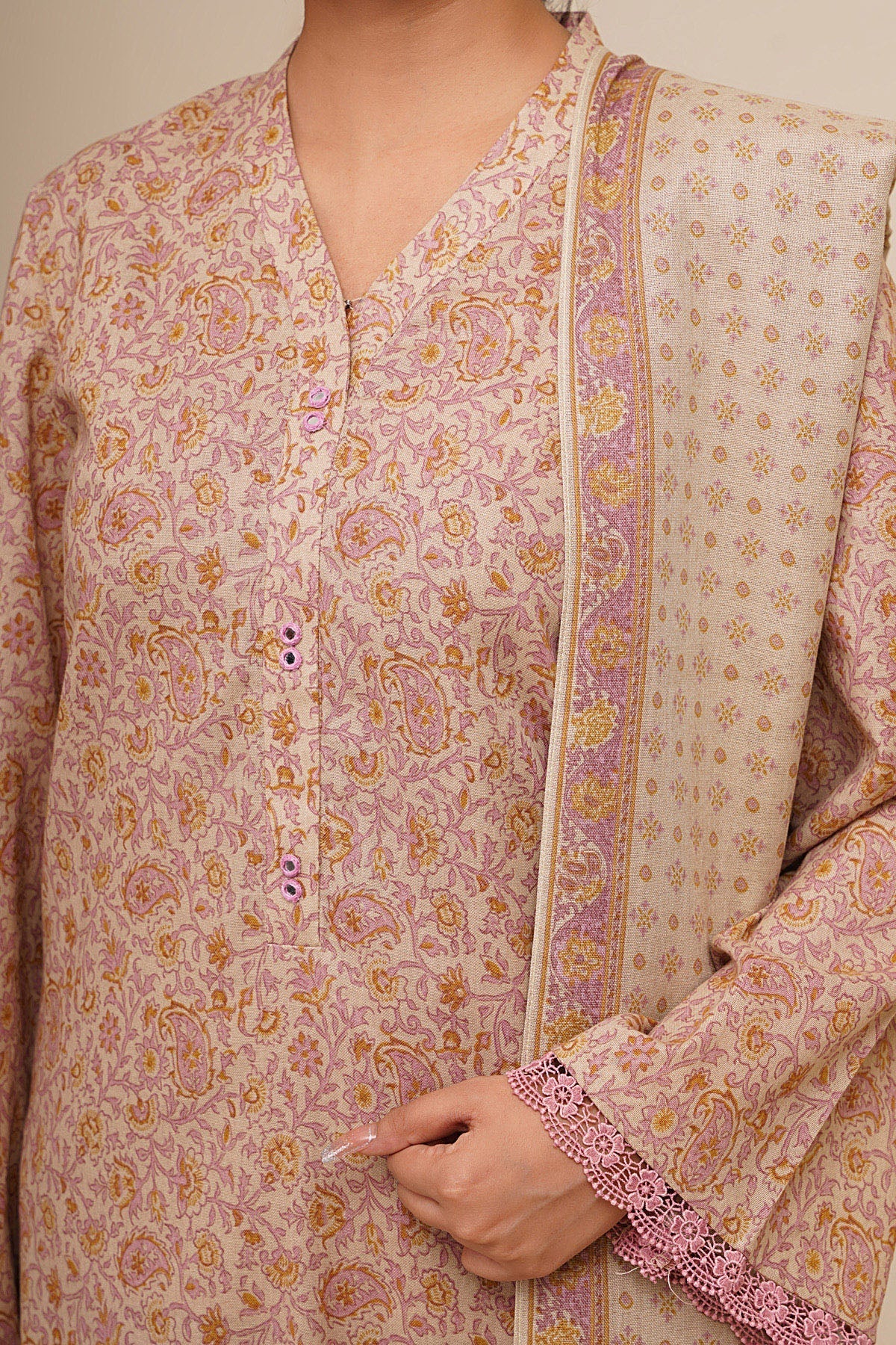 3 Piece - Unstitched - Printed Khaddar Suit - X7138