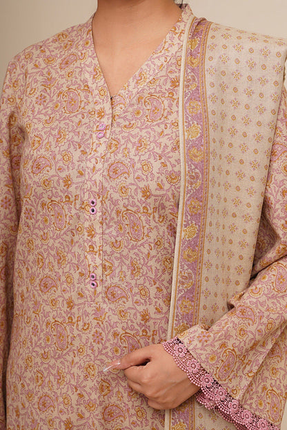 3 Piece - Unstitched - Printed Khaddar Suit - X7138