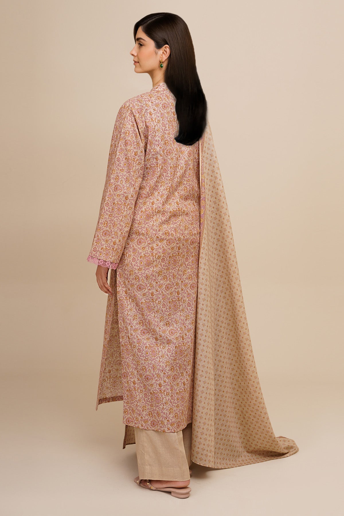 3 Piece - Unstitched - Printed Khaddar Suit - X7138